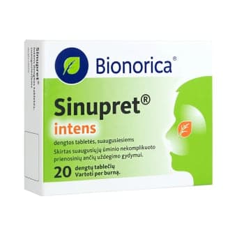 SINUPRET INTENS, 160mg, dengtos tabletės, N20