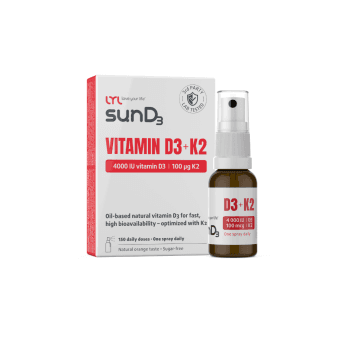 LYL Purškiamas D3 + K2 vitaminas 4000 IU, 15 ml