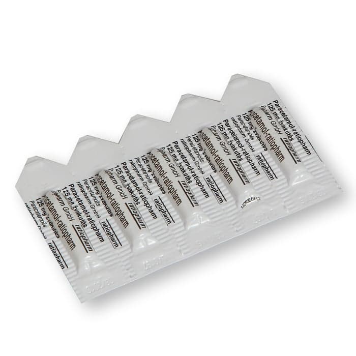 PARACETAMOL-RATIOPHARM, 125 mg, Žvakutės, N10-1