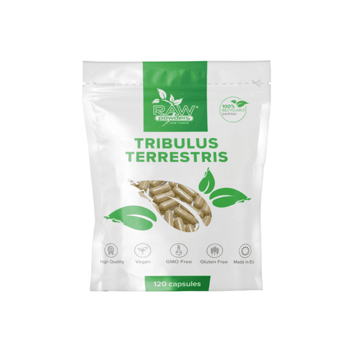 RAW POWDERS GULSČIOJI RAGUŽĖ (TRIBULUS TERRESTRIS), 600 MG, 120 kapsulių