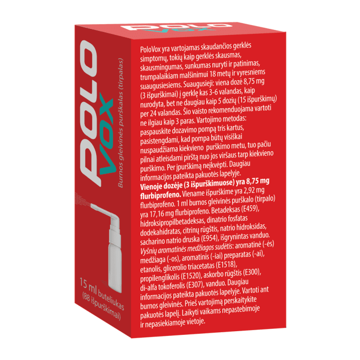 POLOVOX, 8,75mg, burnos gleivinės purškalas (tirpalas), N1-1
