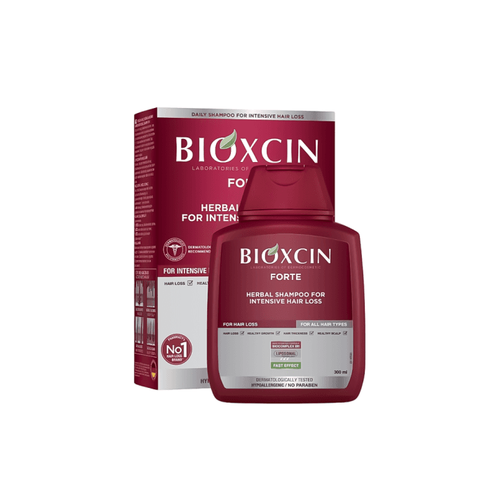 BIOXCIN FORTE šampūnas nuo intensyvaus plaukų slinkimo, 300 ml
