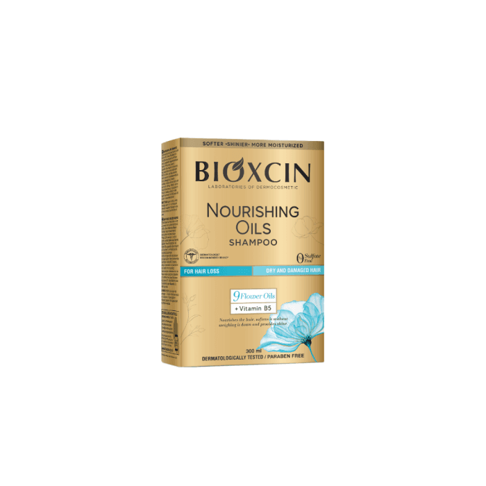 BIOXCIN maitinantis šampūnas nuo plaukų slinkimo su gėlių aliejais, 300 ml-2