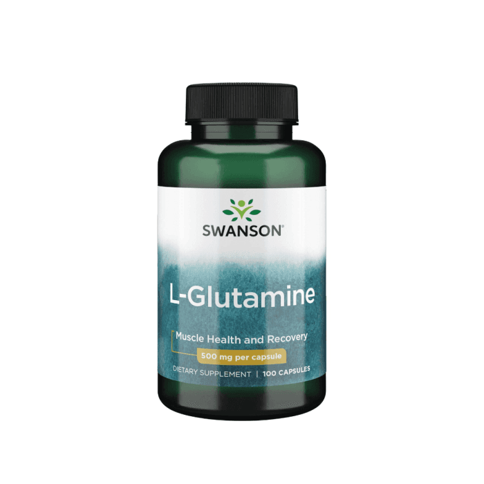 L-GLUTAMINAS 500 MG, 100 kapsulių