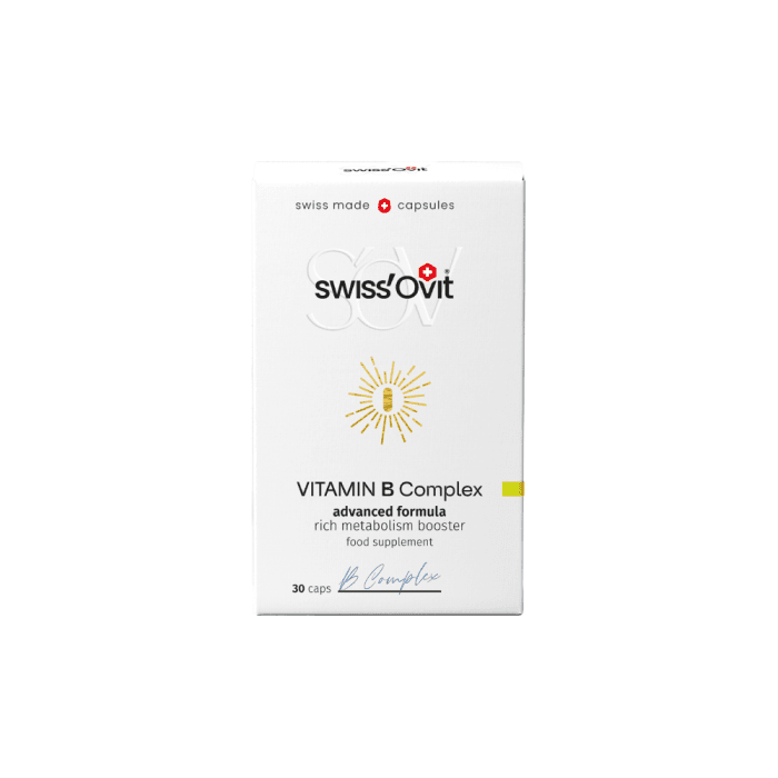 SWISSOVIT vitamino B kompleksas, 30 kapsulių