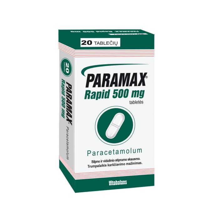 PARAMAX RAPID, 500mg, Tabletės, N20