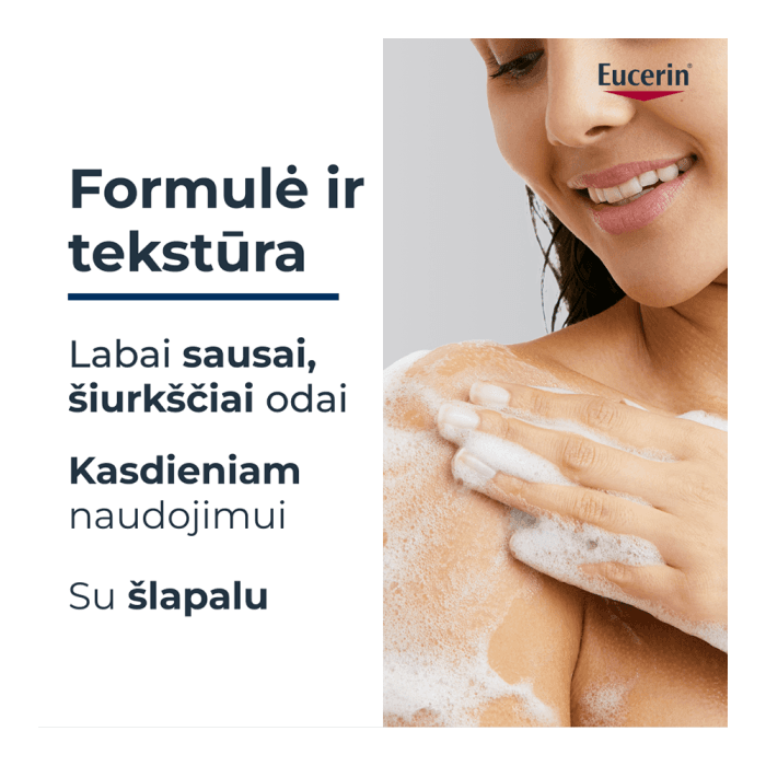 EUCERIN švelnus dušo gelis sausai odai su 5 % šlapalo UREA REPAIR, 400 ml-2
