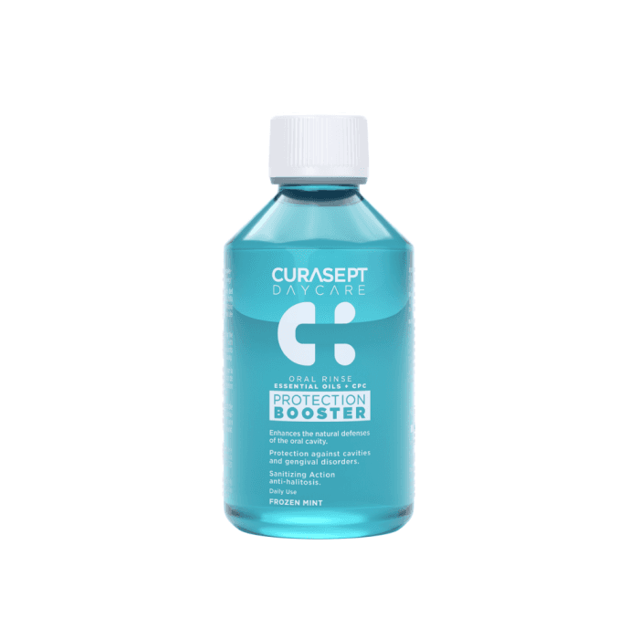 CURASEPT skalavimo skystis DAYCARE BOOSTER FROZEN MINT, mėtų skonio, 250 ml