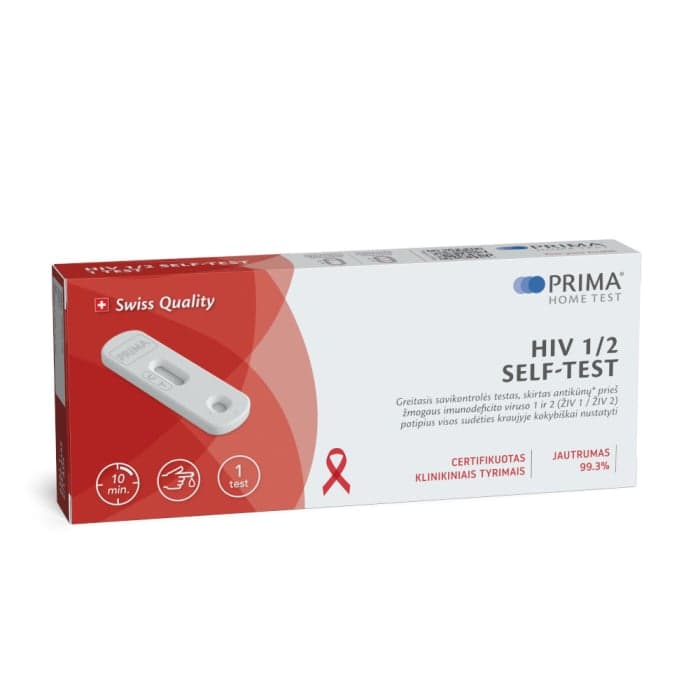 PRIMA, HIV1/2, greitasis savikontrolės ŽIV testas, 1 vnt.