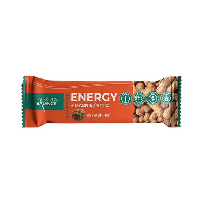 ACORUS BALANCE užkandis su magniu ir vitaminu C ENERGY, 5 vnt.