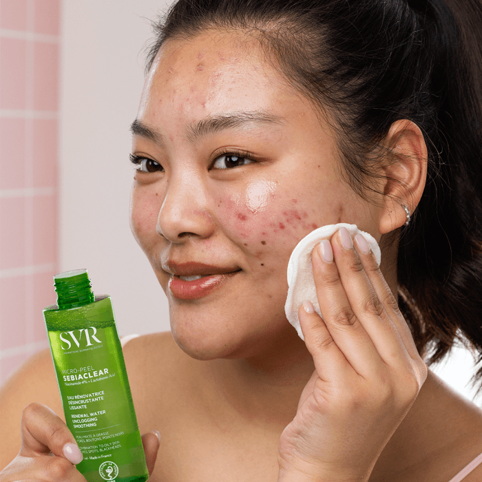 SVR šveičiamasis veido losjonas probleminei, į aknę linkusiai odai SEBIACLEAR MICRO-PEEL,, 150 ml-2