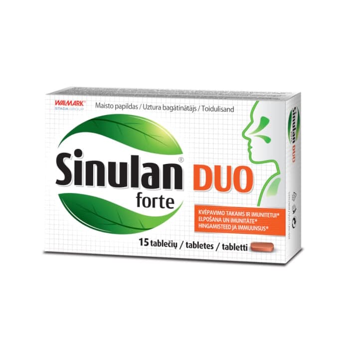 SINULAN FORTE DUO kvėpavimo takams ir imunitetui, 15 tablečių