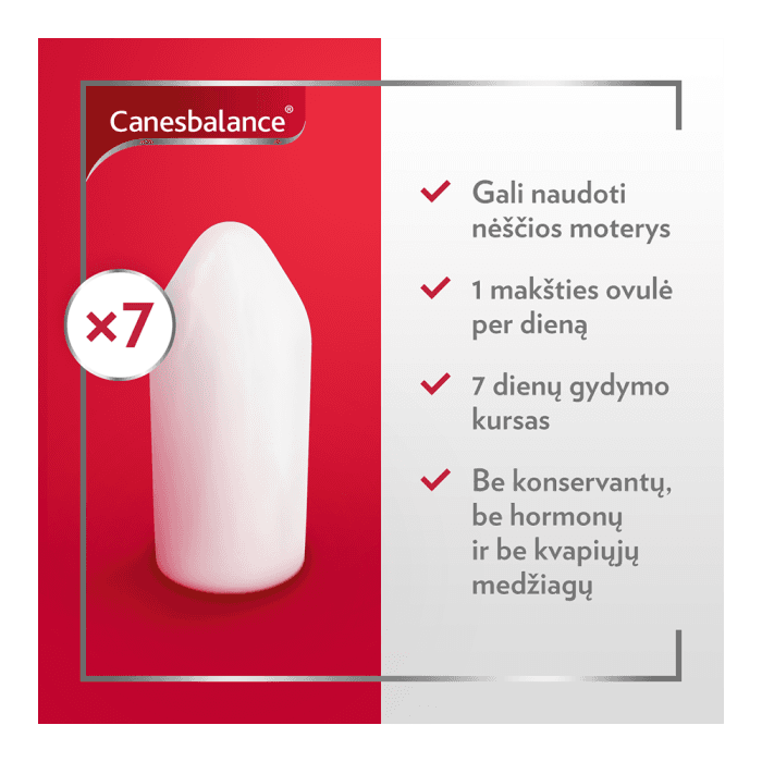CANESBALANCE makšties ovulės nuo bakterinės vaginozės, 7 ovulės-2