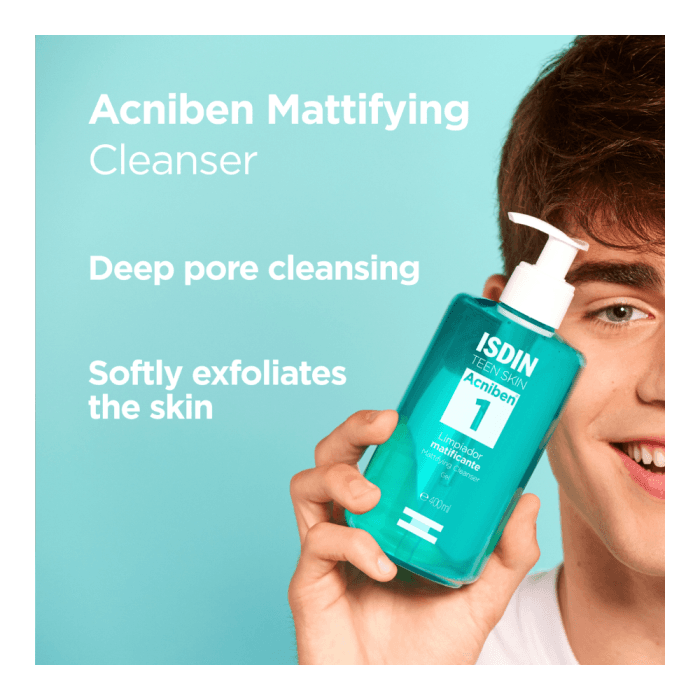 ISDIN matiškumo suteikiantis prausiamasis gelis TEEN SKIN ACNIBEN, 400 ml-2