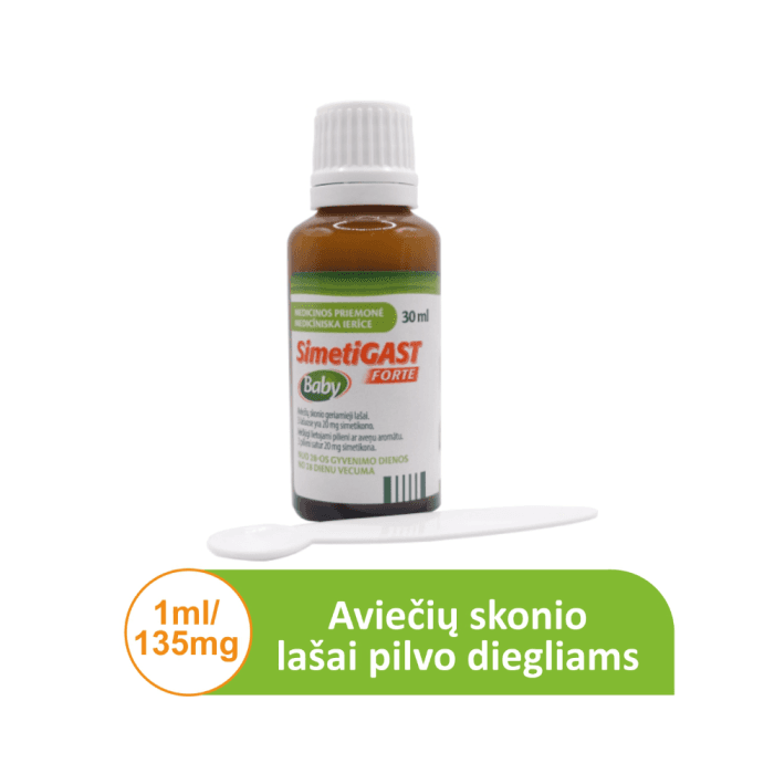 SIMETIGAST FORTE BABY geriamieji lašai, aviečių skonio, 30 ml-1
