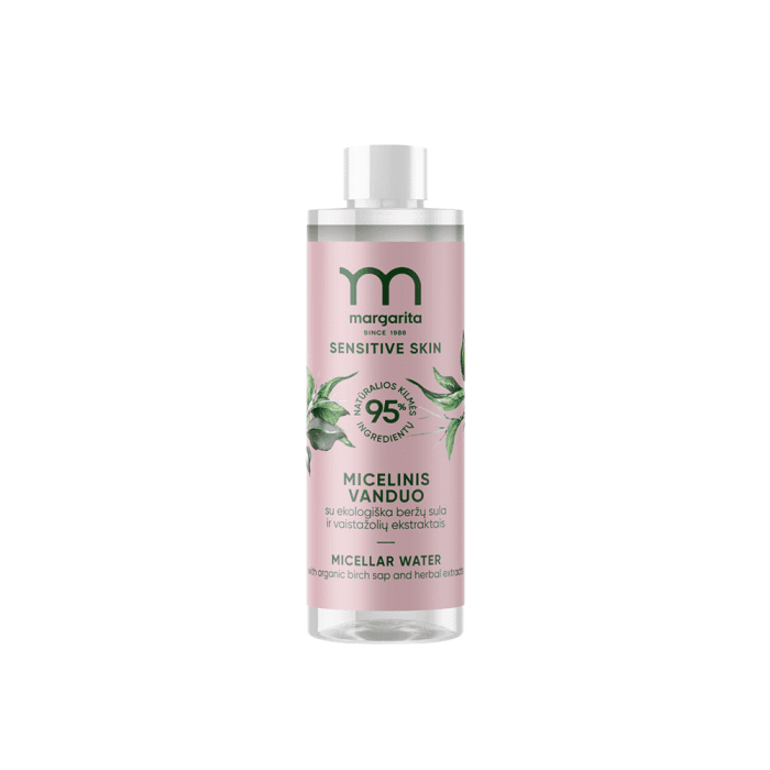 MARGARITA micelinis vanduo su ekologiška beržų sula ir vaistažolių ekstraktais SENSITIVE SKIN, 200 ml