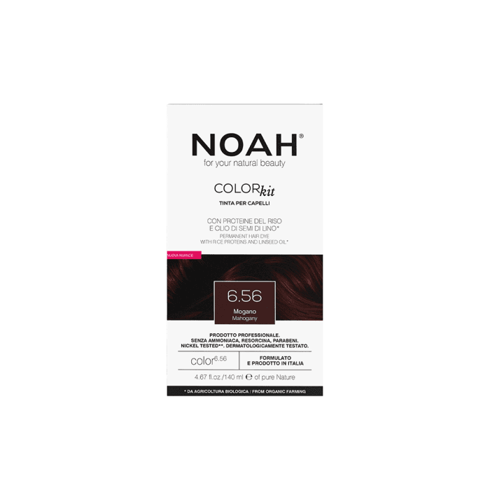 NOAH ilgalaikiai plaukų dažai, Color Kit 6.56, Mahogany, 140 ml