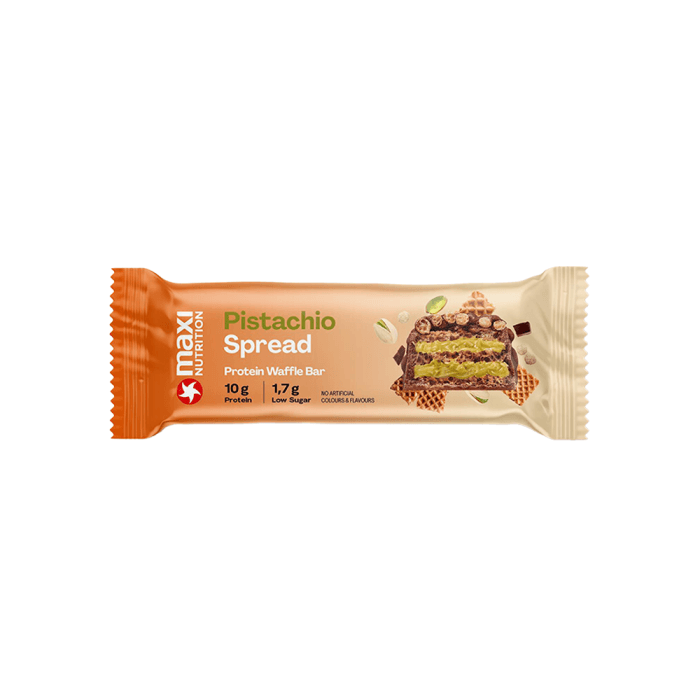 Maxi Nutrition baltyminis vaflinis batonėlis su pistacijų riešutų įdaru, 39 g