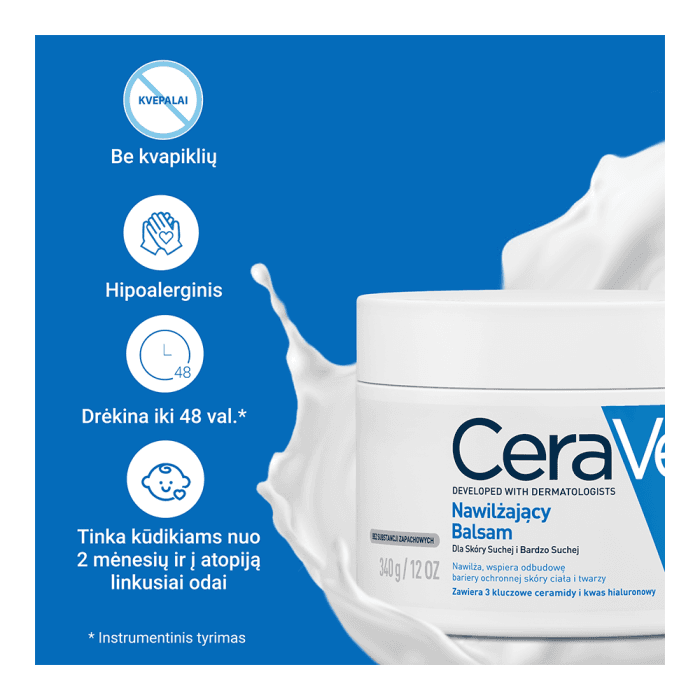 CERAVE drėkinamasis kremas sausai odai, 340 ml-2