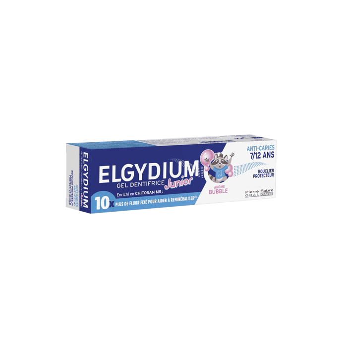 ELGYDIUM dantų pasta gelis vaikams JUNIOR Bubble ėduonies kontrolei, kramtomosios gumos skonio,, 50 ml-1