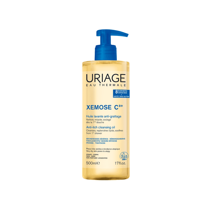 URIAGE aliejinis prausiklis veidui ir kūnui XEMOSE C8+ HUILE, 500 ml