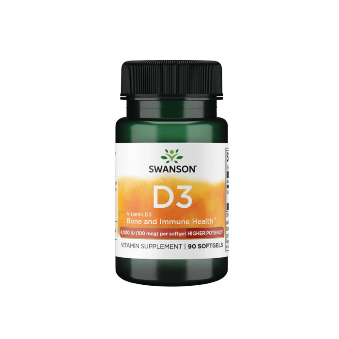 SWANSON, Vitaminas D3 4000TV Su Linų Sėmenų aliejumi, 90 minkštų kapsulių
