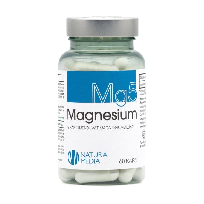 NATURA MEDIA maisto papildas Mg5 MAGNESIUM, 125 mg, 60 kapsulių