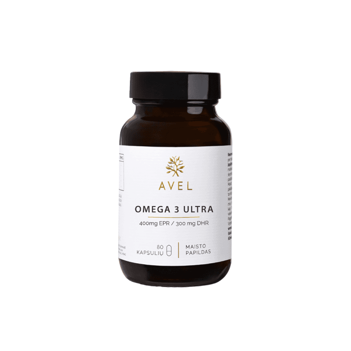 AVEL OMEGA 3 ULTRA400 MG EPR/ 300MG DHR, 80 kapsulių