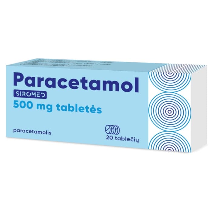 Paracetamol Siromed 500 mg tabletės, N20