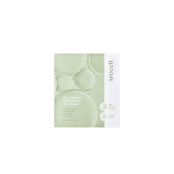 AROCELL lakštinė veido kaukė su pantenoliu, CICA REPAIR PANTHENOL GEL MASK, 1 vnt, 25 g