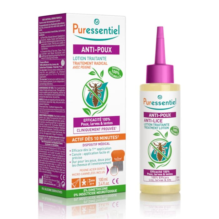 PURESSENTIEL losjonas nuo galvos utėlių, nuo 3 m., 100 ml