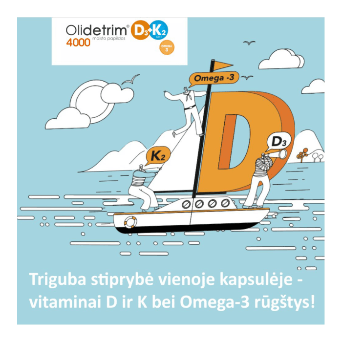 OLIDETRIM 4000 D3 + K2 OMEGA-3, 30 minkštų kapsulių-2