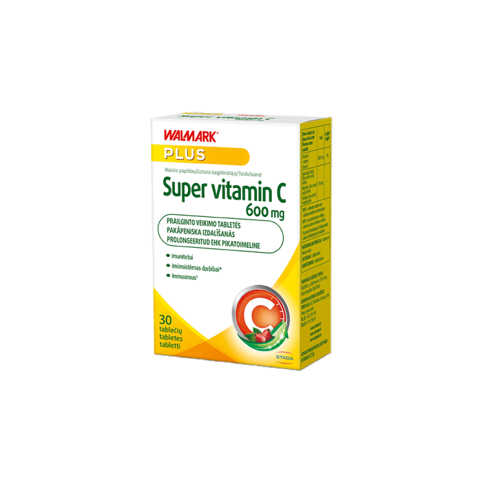 WALMARK SUPER VITAMINAS C 600 mg prailginto veikimo, 30 tablečių-2
