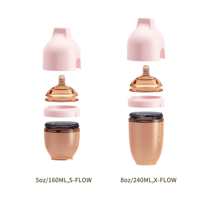 HEORSHE buteliukas ULTRA WIDE NECK, 240 ml, nuo 6 mėn., rožinė spalva, 1 vnt.-1