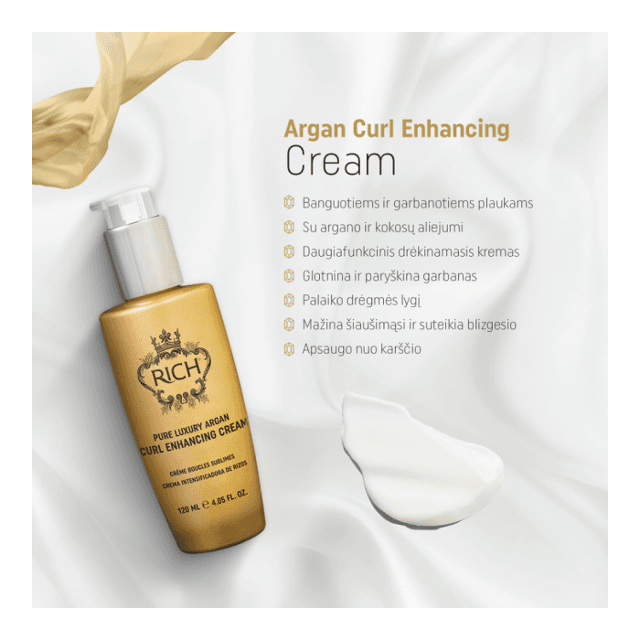 RICH kremas garbanotiems plaukams PURE LUXURY ARGAN CURL ENHANCING CREAM, 120 ml-1