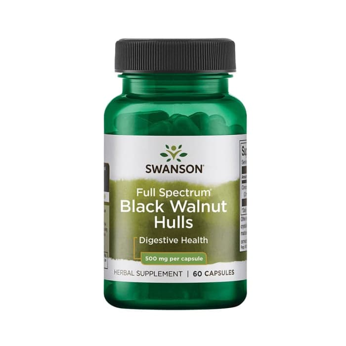 SWANSON BLACK WALNUT HULLS, 500 mg, 60 kapsulių