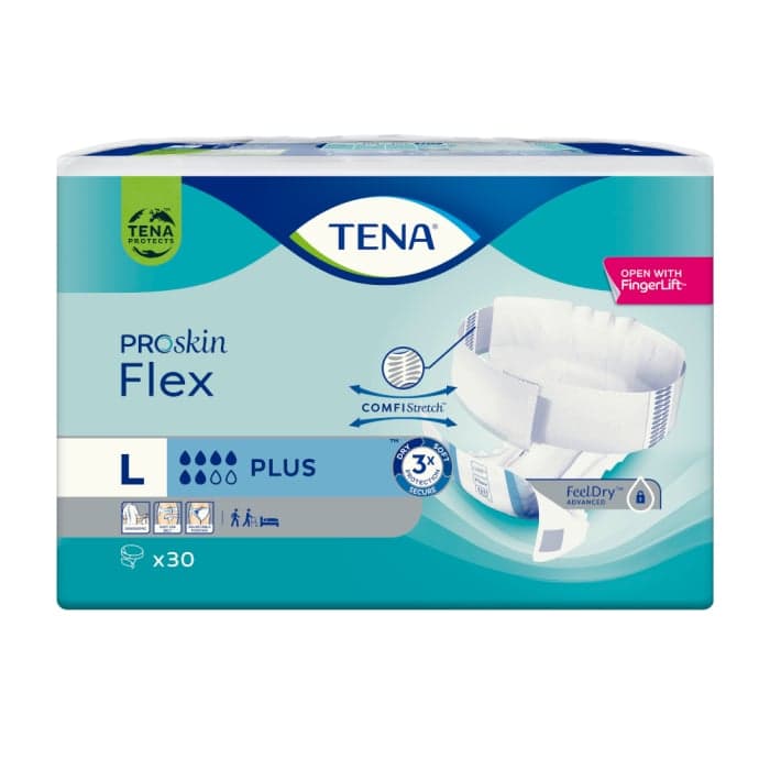 TENA sauskelnės FLEX PLUS, L dydis, 30 vnt.