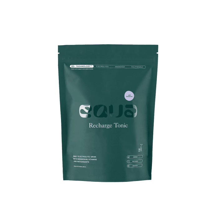 EQUA elektrolitų gėrimo milteliai RECHARGE TONIC-WILD BLUEBERRIES, 90 g