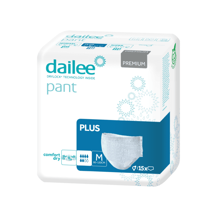 DAILEE PANT sauskelnės kelnaitės PREMIUM PLUS M, 15 vnt.