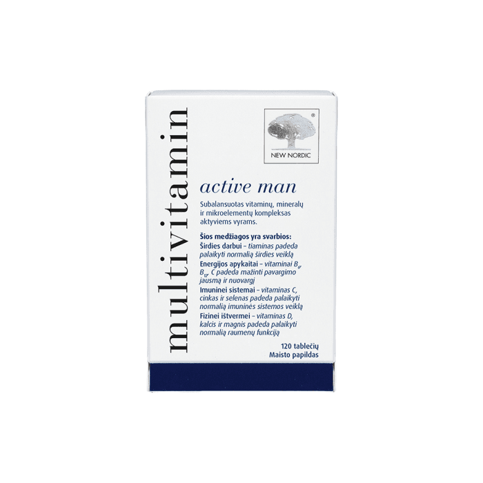 MULTIVITAMIN multivitaminai vyrams ACTIVE MAN, 120 tablečių-2
