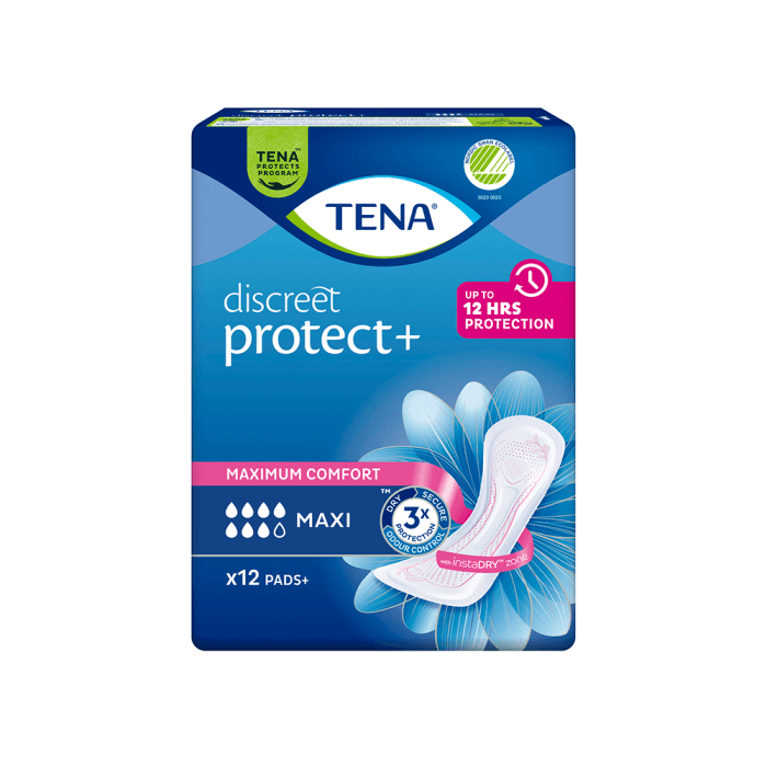 TENA paketai DISCREET MAXI, 12 vnt.