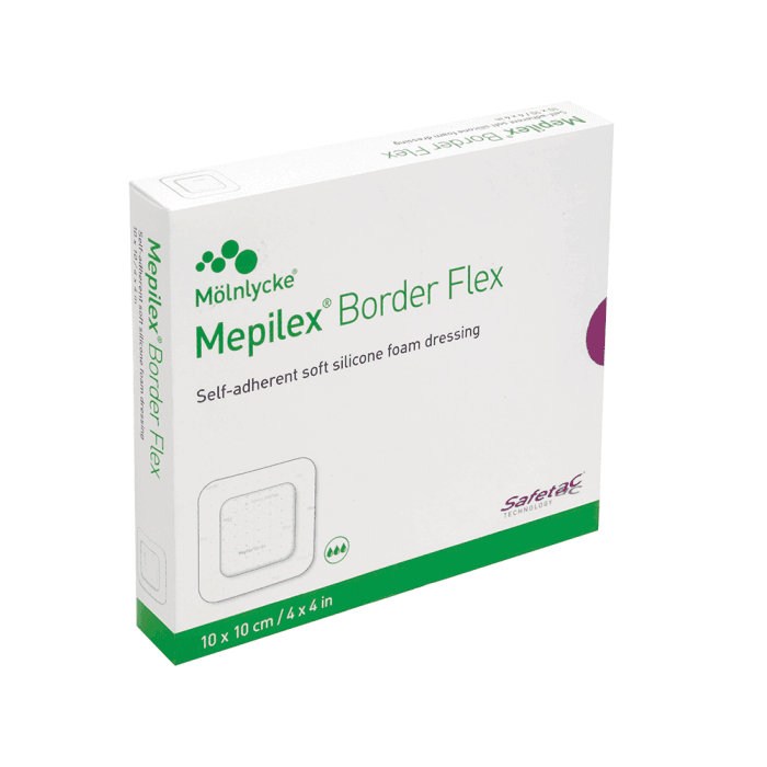 MEPILEX silikoninis tvarstis BORDER FLEX, 10 x 10 cm, 5 vnt.