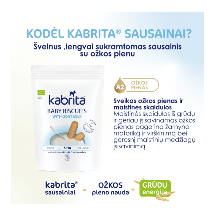 KABRITA ožkos pieno pagrindu pagaminti sausainiai, nuo 6 mėn., 115 g-1