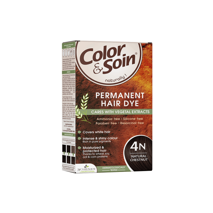 COLOR & SOIN plaukų dažai be amoniako 4N Natural Chestnut, 135 ml-1
