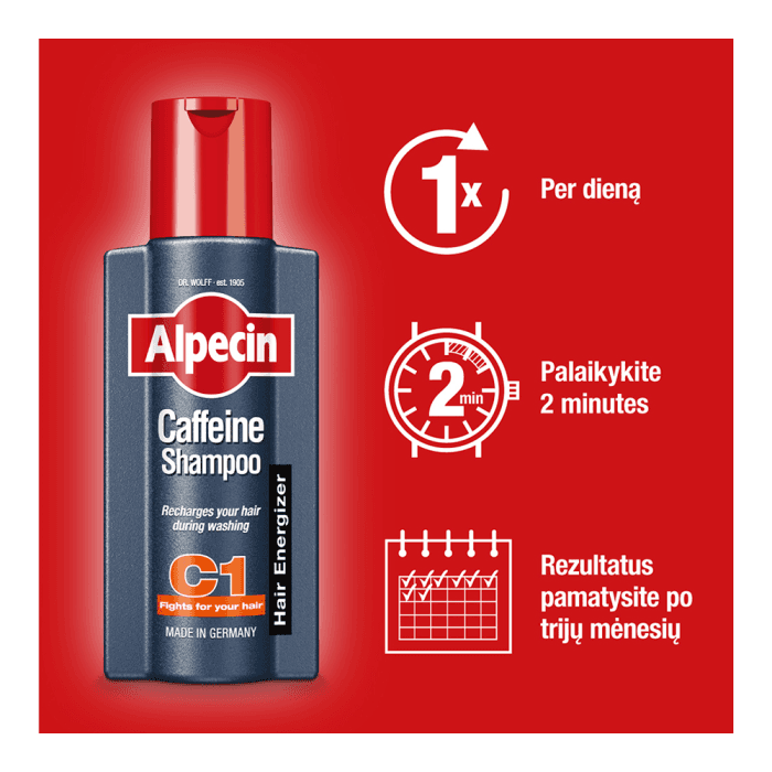 ALPECIN šampūnas su kofeinu nuo plaukų slinkimo, 250 ml-1