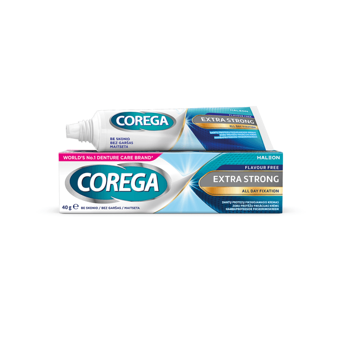 COREGA fiksuojamasis dantų protezų kremas (stipri fiksacija visą dieną), 40 g-1