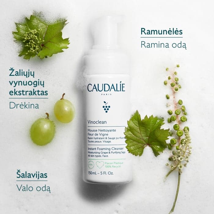 CAUDALIE veido putos VINOCLEAN INSTANT FOAMING CLEANSER, 150 ml-2
