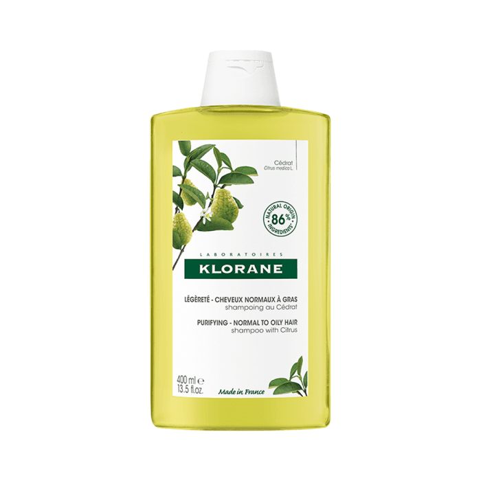 KLORANE tonizuojantis šampūnas su citrusais linkusiems riebaluotis plaukams CITRUS, 400 ml
