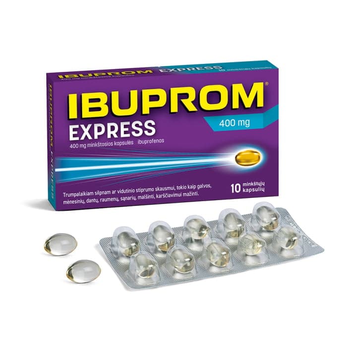 IBUPROM EXPRESS, 400 mg, minkštosios kapsulės, N10-1