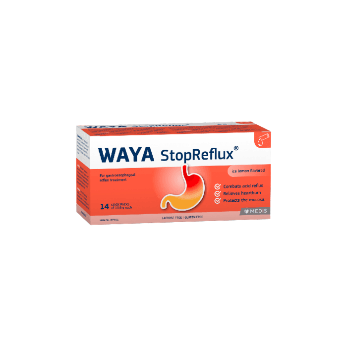 WAYA STOPREFLUX medicinos priemonė, 14 paketėlių-1